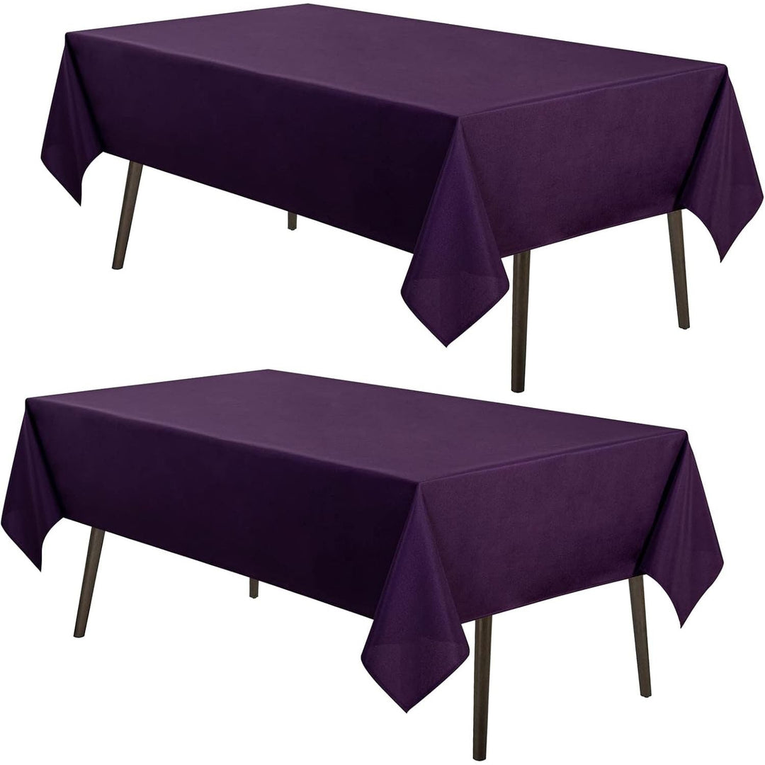 2 Pack Table Cloths Rectangular Table Cloth Machine Washable Polyester Table Cover for Dining Buffet Parties Picnic Events Weddings, 60x102 Inch, Purple - Just Closeouts Canada Inc.