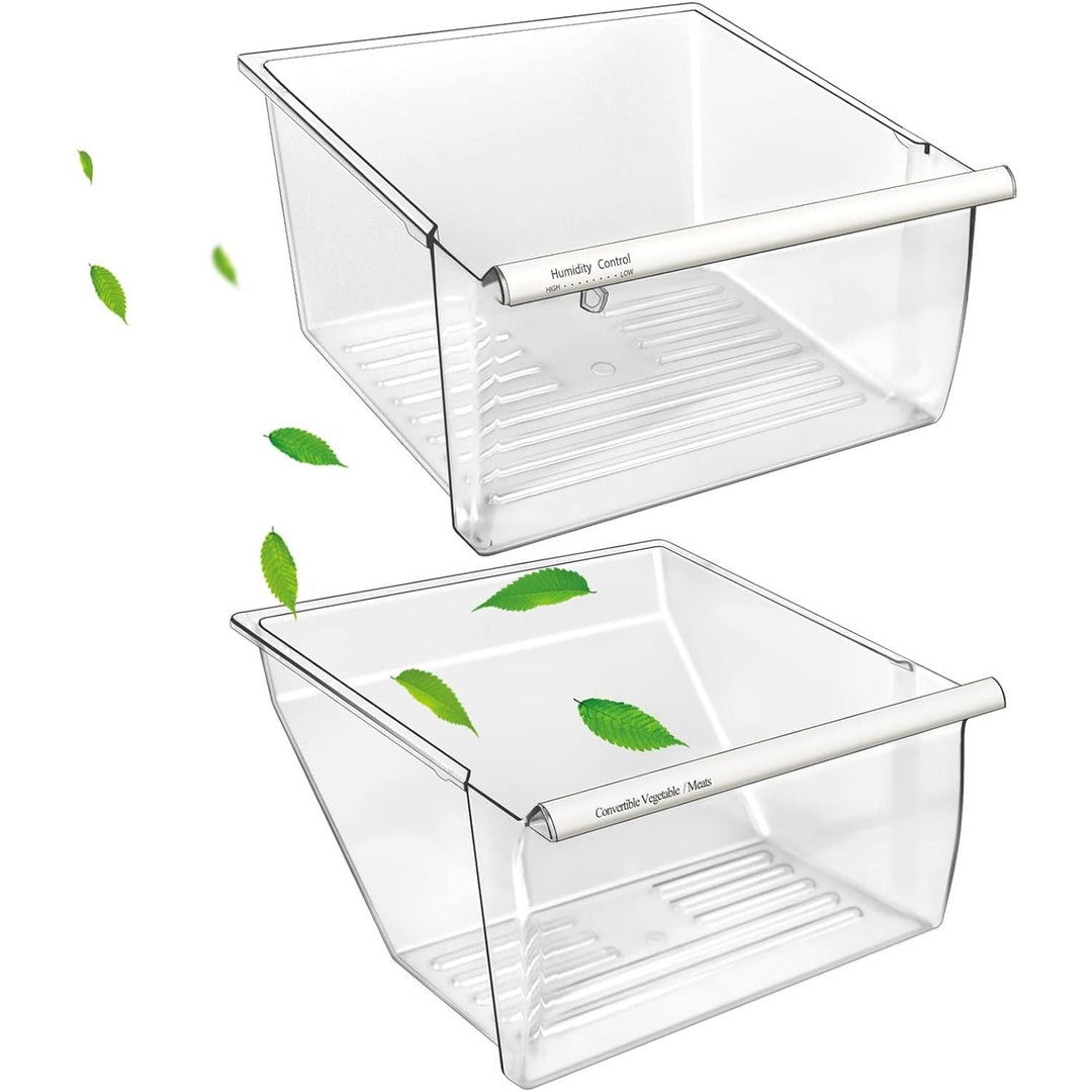 [2 Pack] Upgraded 2188656 Fridge Crisper Drawer (UPPER) & 2188664 Fridge Crisper Bin (LOWER) Compatible with Whirlpool Kenmore Refrigerator Drawers with Humidity Control, Food - grade Materials - Just Closeouts Canada Inc.
