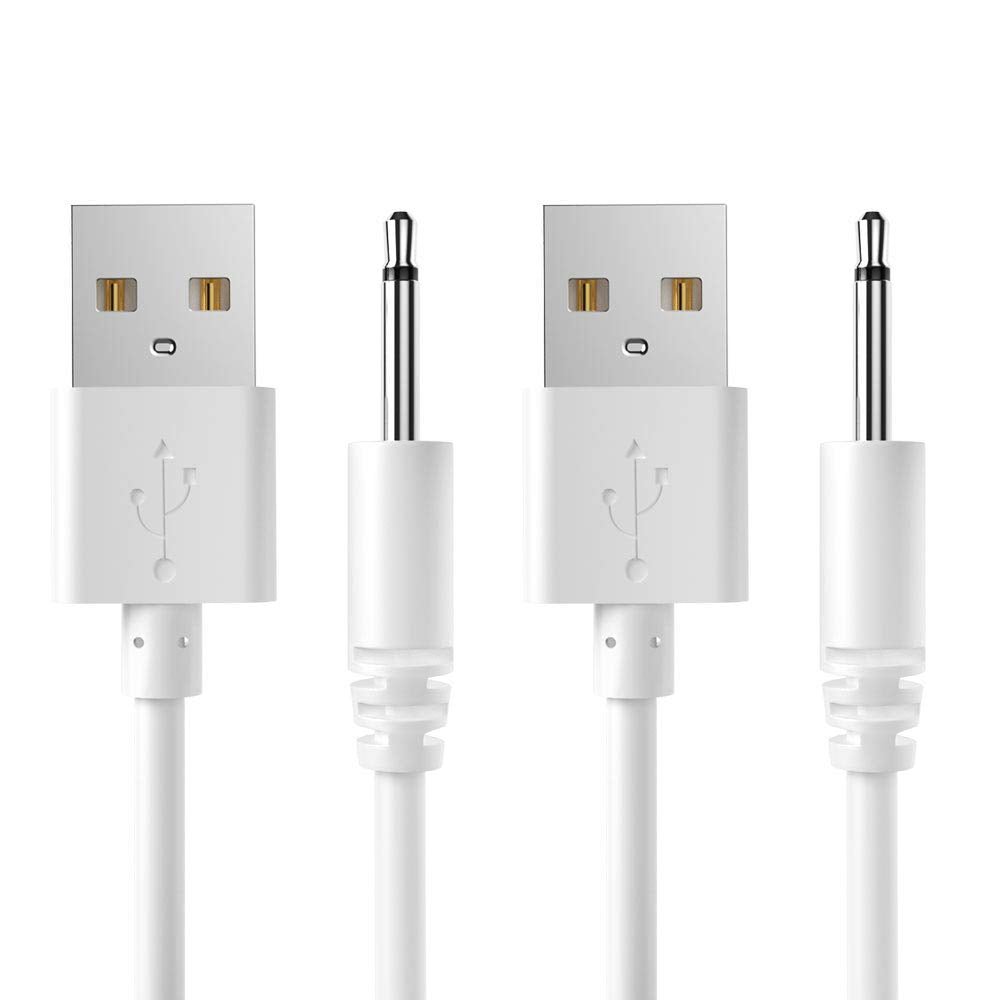 2-Pack USB-A to 2.5mm DC Charging Cables, White, 2.7ft - Just Closeouts Canada Inc.