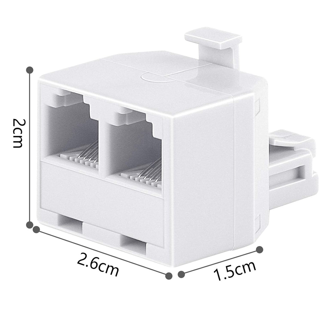 2-Pack White RJ11 6P4C Duplex Phone Jack Splitters - Just Closeouts Canada Inc.