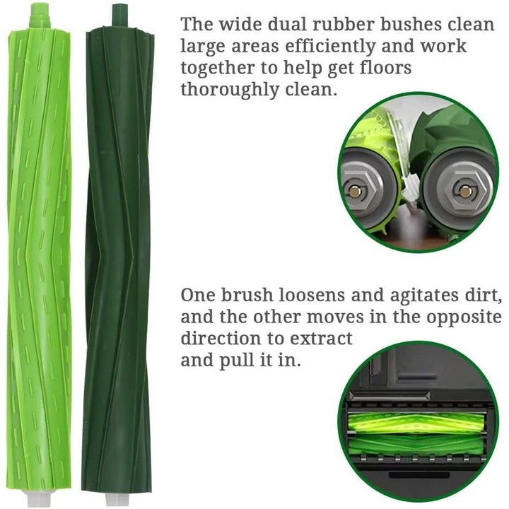 2 Pairs of Rubber Roller Brushes for S9 and S9+ Robot Vacuums - Just Closeouts Canada Inc.