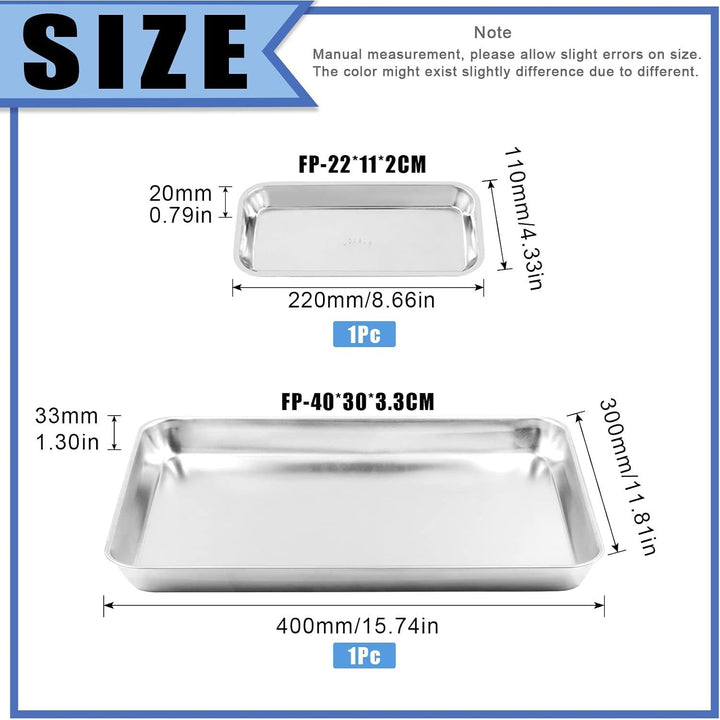 2-Piece 304 Stainless Steel Rectangular Tray Set - Just Closeouts Canada Inc.X003ASI9E9