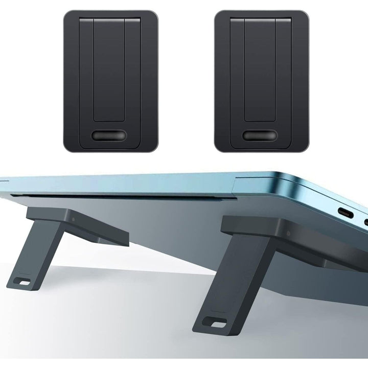 2-Piece Black Foldable Mini Laptop Stands - Just Closeouts Canada Inc.