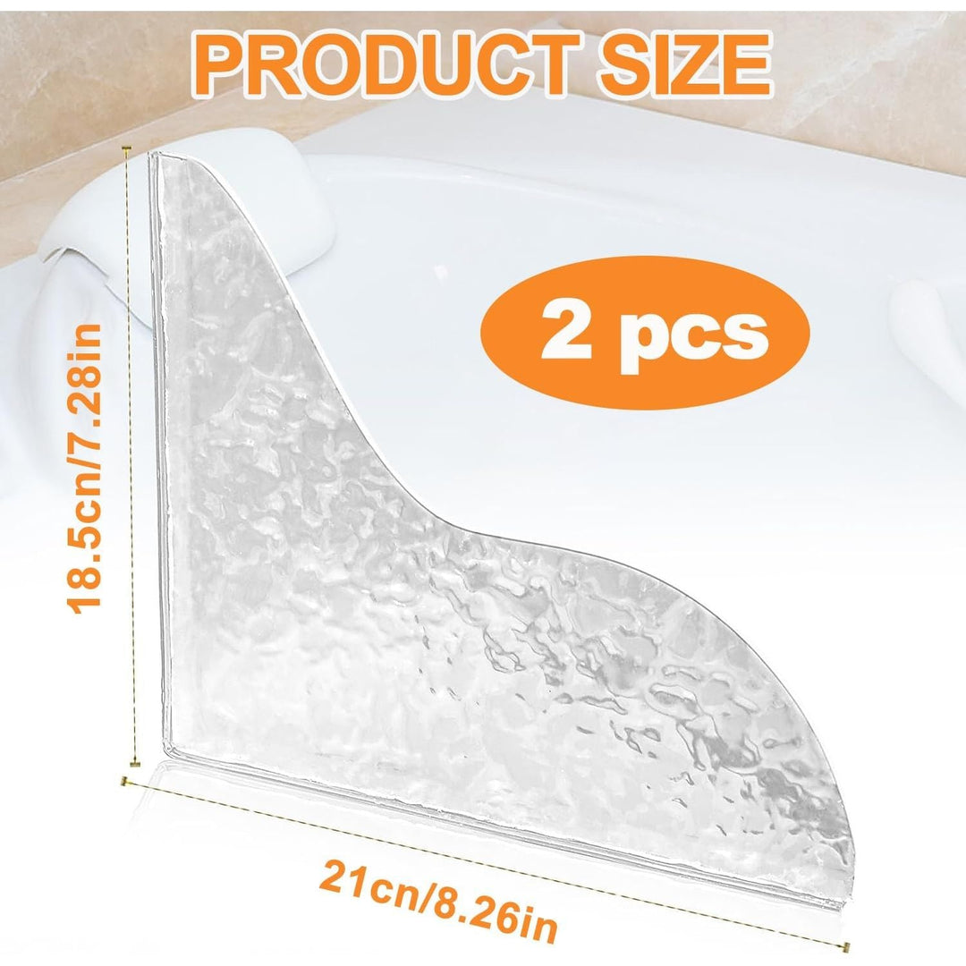 2-Piece Clear Self-Adhesive Shower Corner Splash Guard Set - Just Closeouts Canada Inc.