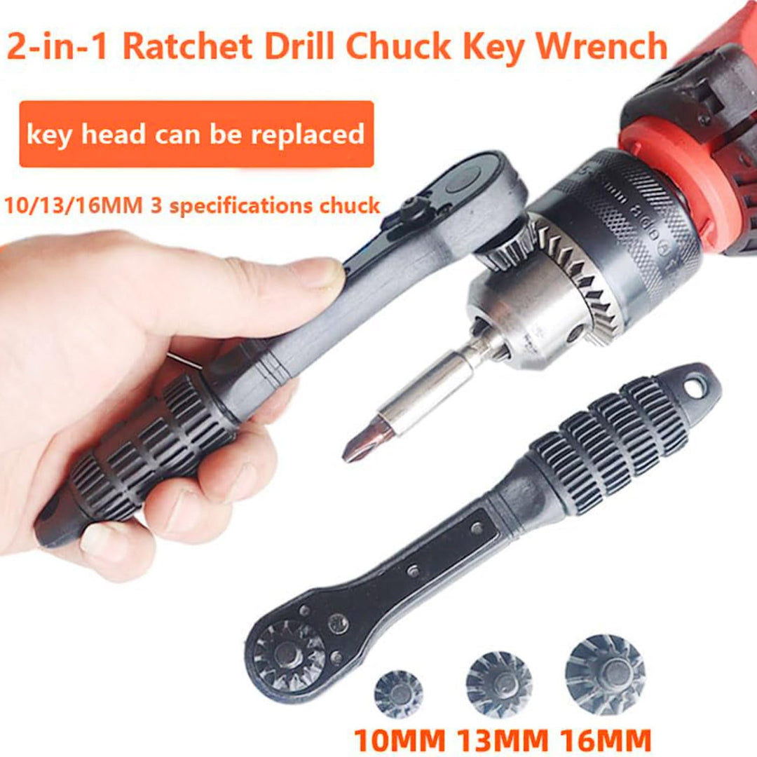 2-Piece Double-Head Ratcheting Drill Chuck Wrench Set - Just Closeouts Canada Inc.