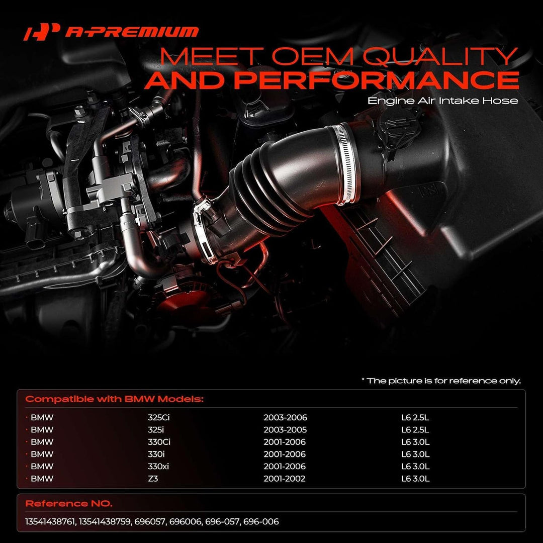 2-Piece Engine Air Intake Hose Set for BMW E46 2.5L/3.0L - Just Closeouts Canada Inc.