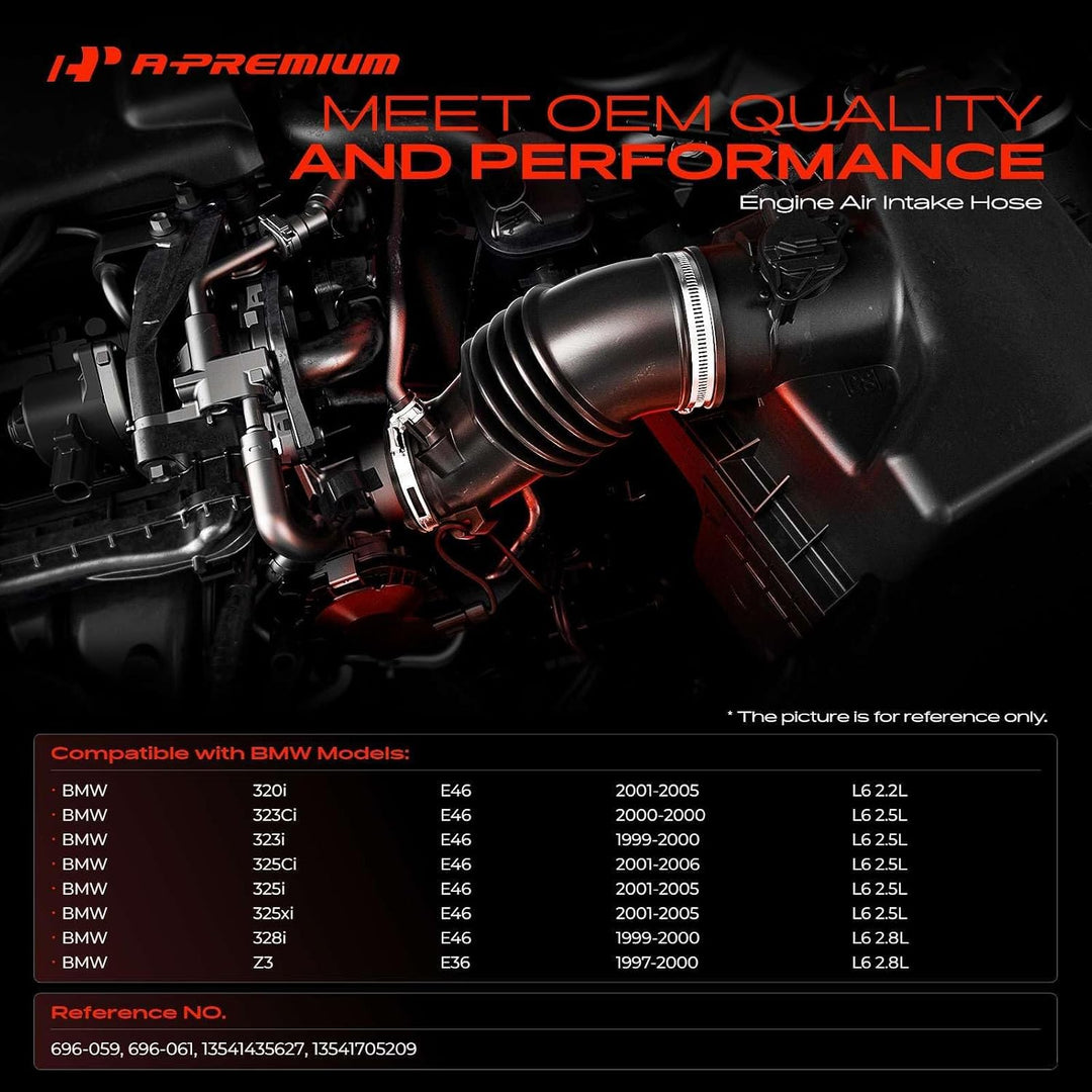 2-Piece Engine Air Intake Hose Set for BMW E46/E36 2.2L–2.8L - Just Closeouts Canada Inc.