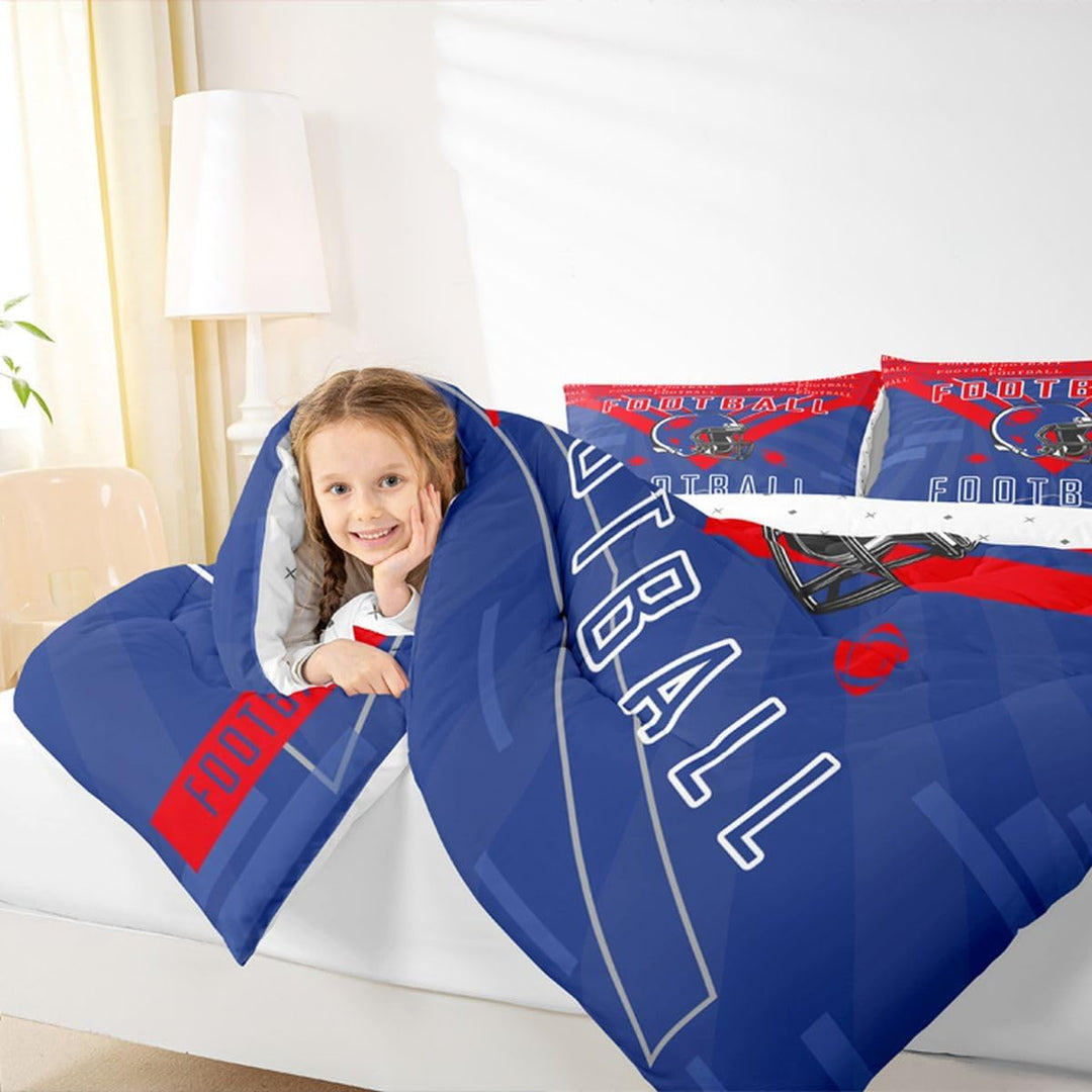 2-Piece Football Comforter Set - Red & Blue, Twin - Just Closeouts Canada Inc.X004LXVTUD