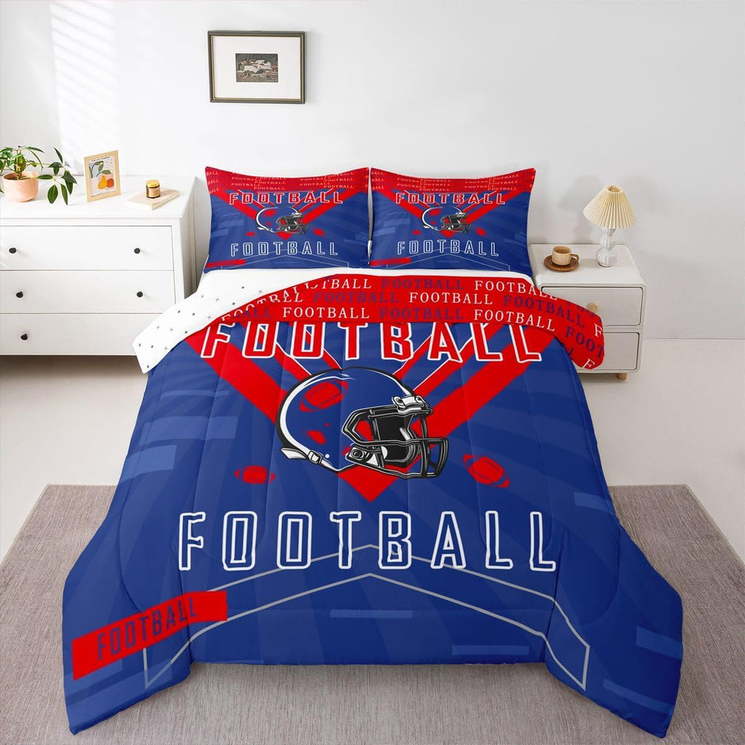 2-Piece Football Comforter Set - Red & Blue, Twin - Just Closeouts Canada Inc.X004LXVTUD
