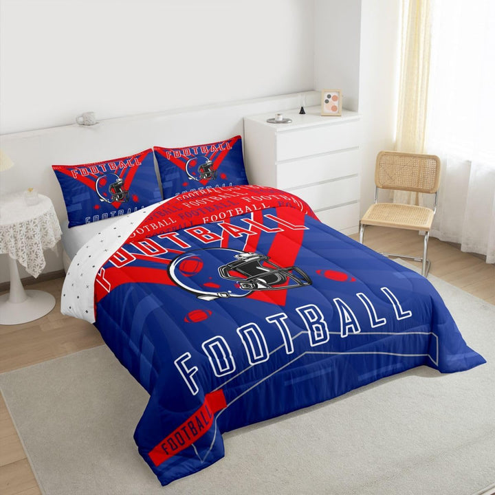 2-Piece Football Comforter Set - Red & Blue, Twin - Just Closeouts Canada Inc.X004LXVTUD