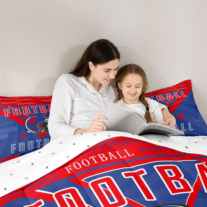 2-Piece Football Comforter Set - Red & Blue, Twin - Just Closeouts Canada Inc.X004LXVTUD