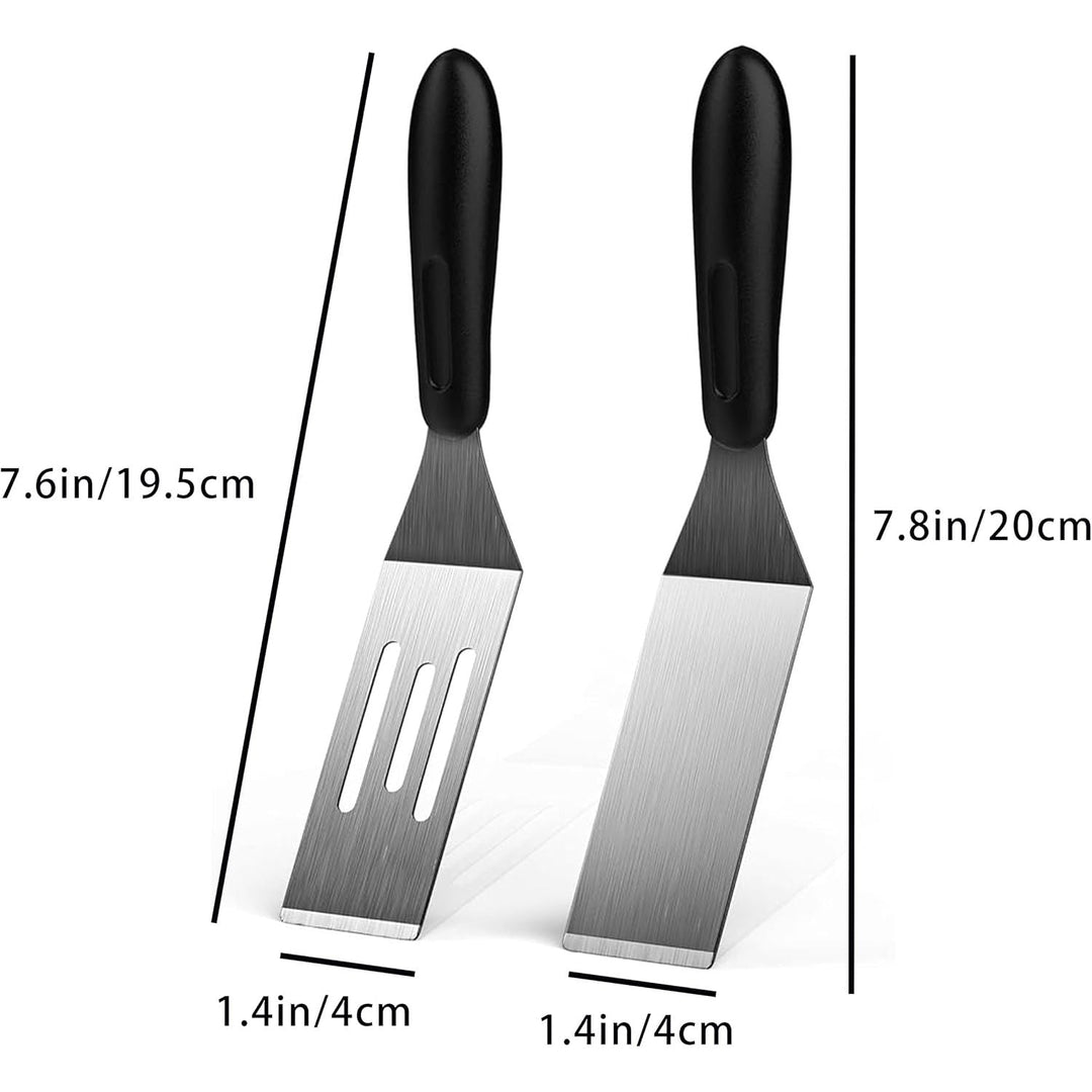 2-Piece Mini Stainless Steel Spatula Set, Slotted and Solid - Just Closeouts Canada Inc.X004IGSTVZ