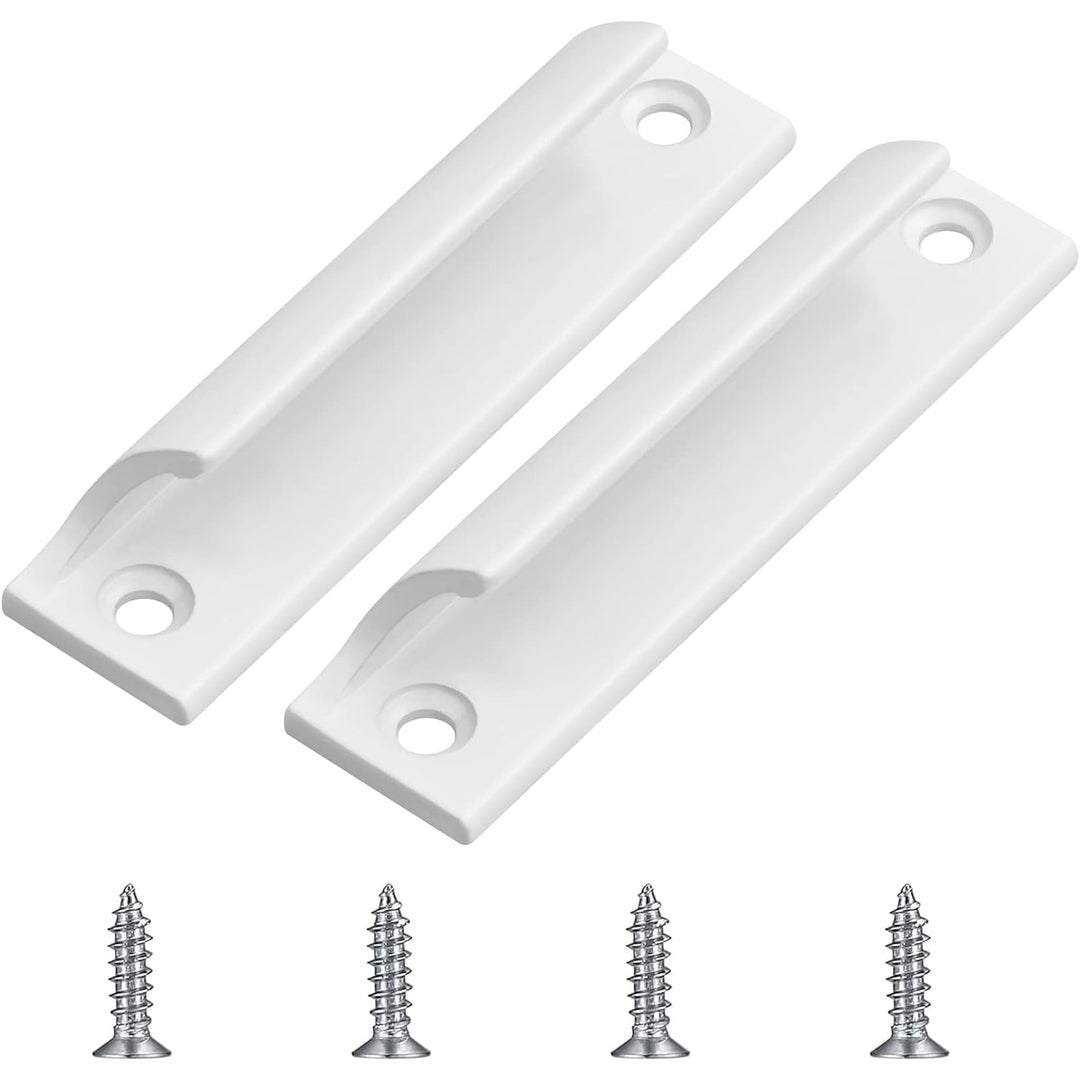 2 White Curved Aluminum Door Pull Handles, 9 cm - Just Closeouts Canada Inc.