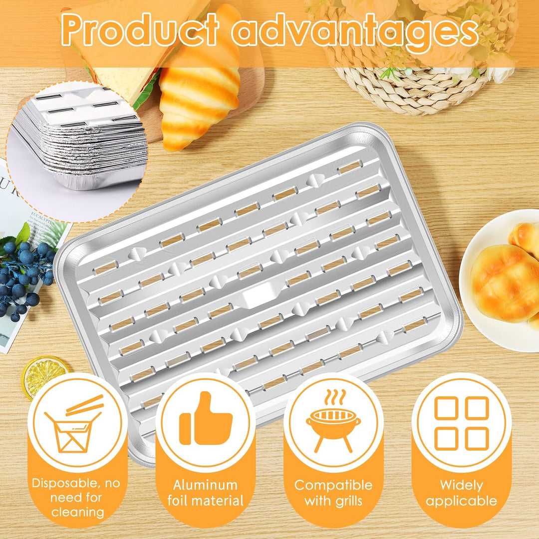 20 Disposable Perforated Aluminum Grill Pans, 9 × 13 in - Just Closeouts Canada Inc.