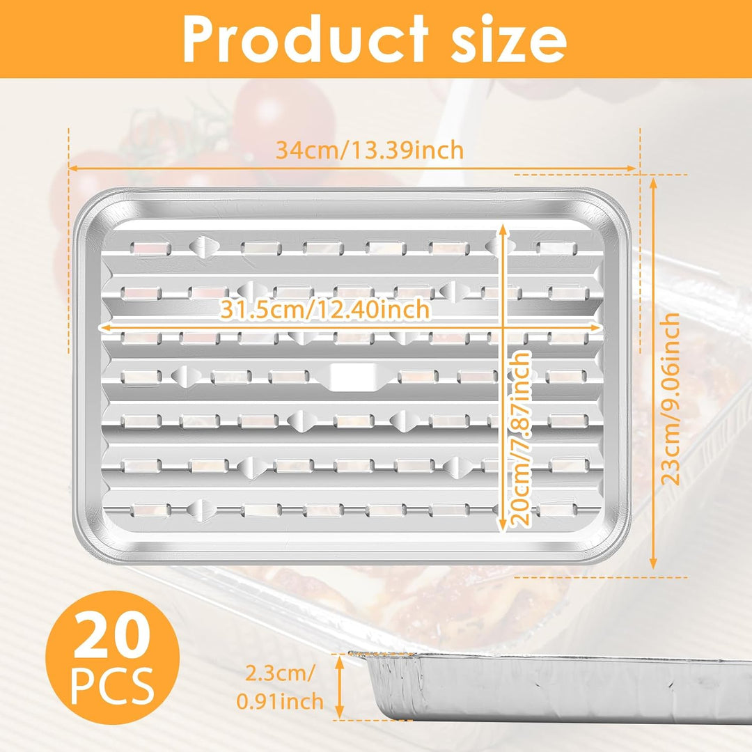 20 Disposable Perforated Aluminum Grill Pans, 9 × 13 in - Just Closeouts Canada Inc.