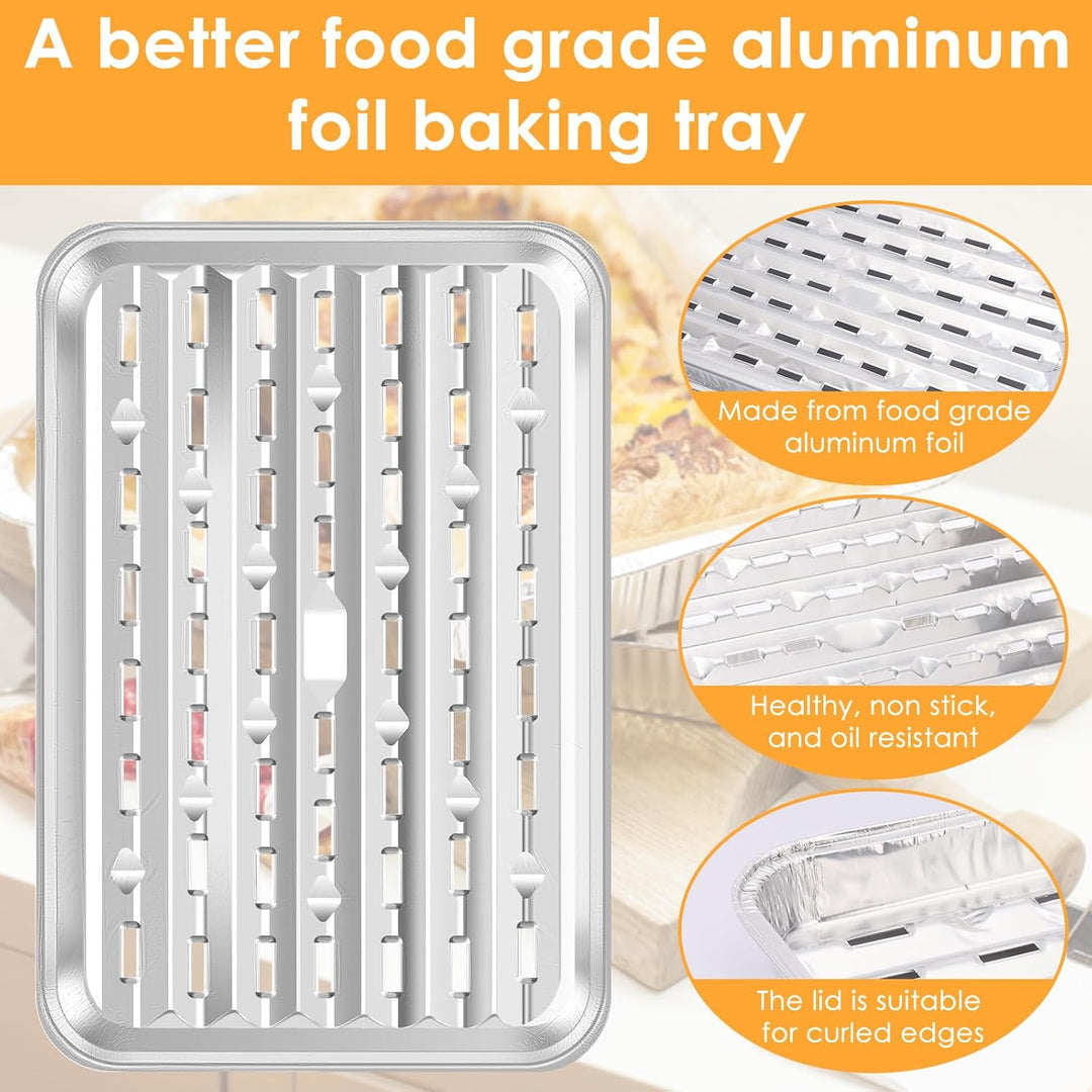 20 Disposable Perforated Aluminum Grill Pans, 9 × 13 in - Just Closeouts Canada Inc.