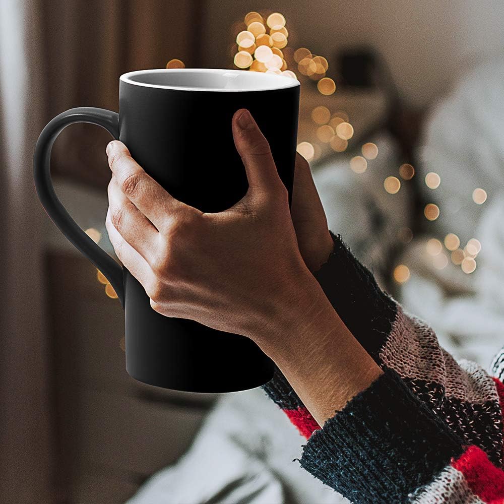 20 OZ Coffee Mug, Simple Large Tall Ceramic Cup, Harebe Smooth Ceramic Tea Cup for Office and Home, The Best Gift for Your Father, Husband and Friends, Big Capacity with Handle, Black - Just Closeouts Canada Inc.X002VPF01R