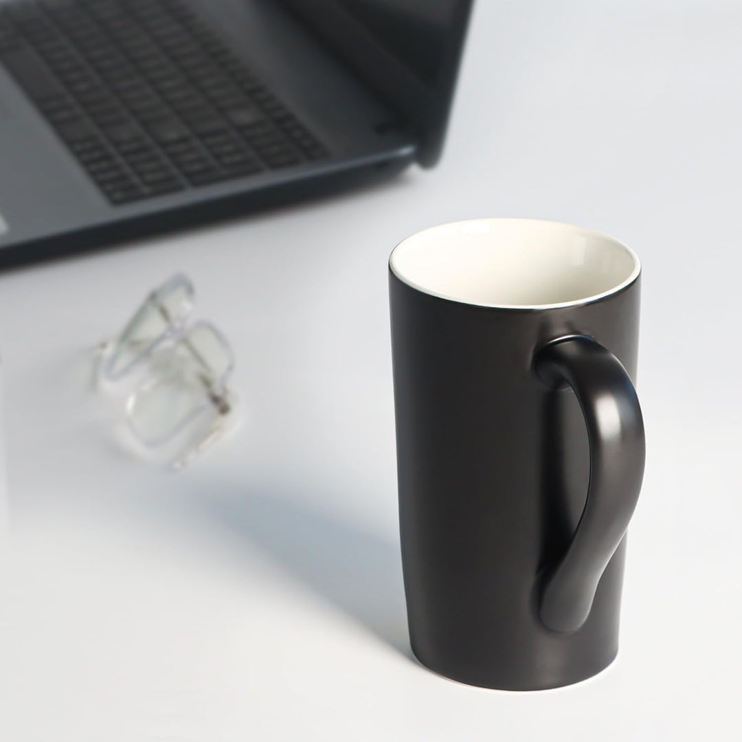 20 OZ Large Coffee Mugs, Harebe Smooth Ceramic Couple Cup for Office and Home, Big Capacity with Handle Cups, Set of 2, Black - Just Closeouts Canada Inc.