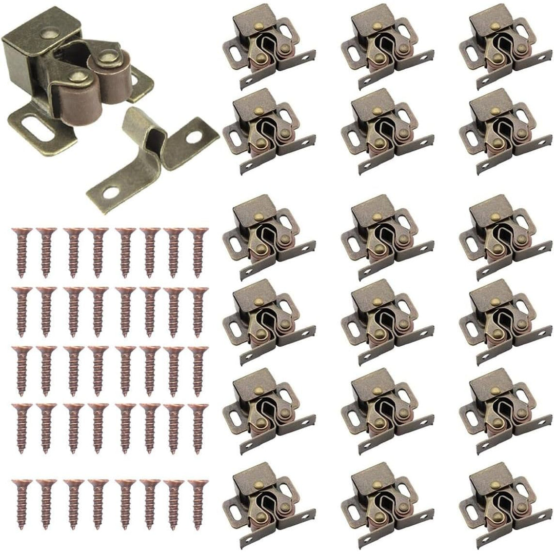 20 Pack Double Roller Catch Cabinet Latches with Spear Strike for Cupboard Closet Door,Bronze Tone Cabinet Latches and Catches - Just Closeouts Canada Inc.