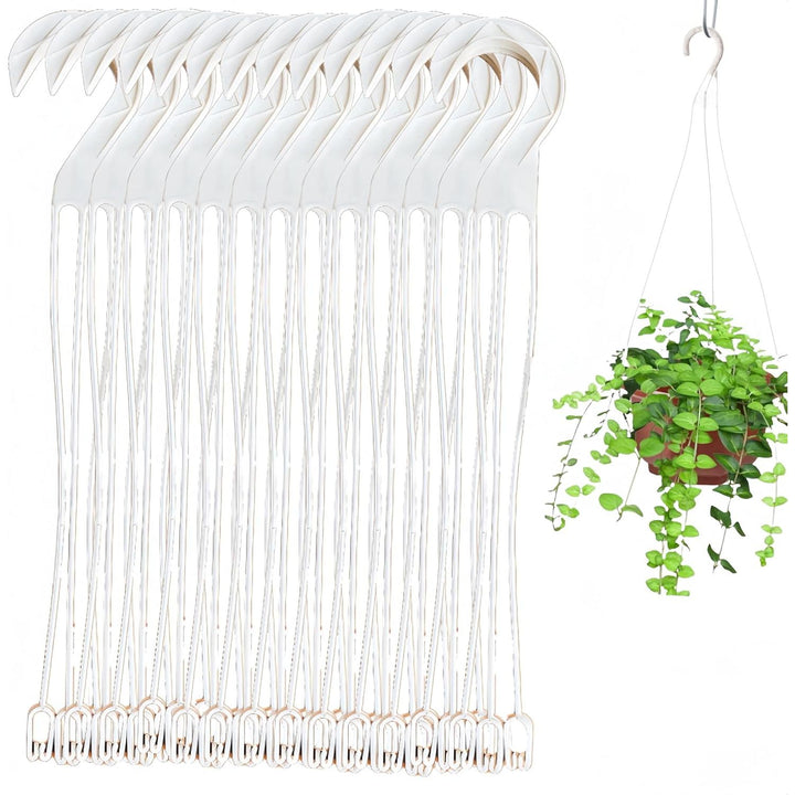 20 Pack Hanging Basket Hangers Hook, 39.5 cm Plastic Hanging Basket Chain, Garden Plant Hangers, Flower Plant Pot Hanger, for Plastic Flowerpot (White) - Just Closeouts Canada Inc.