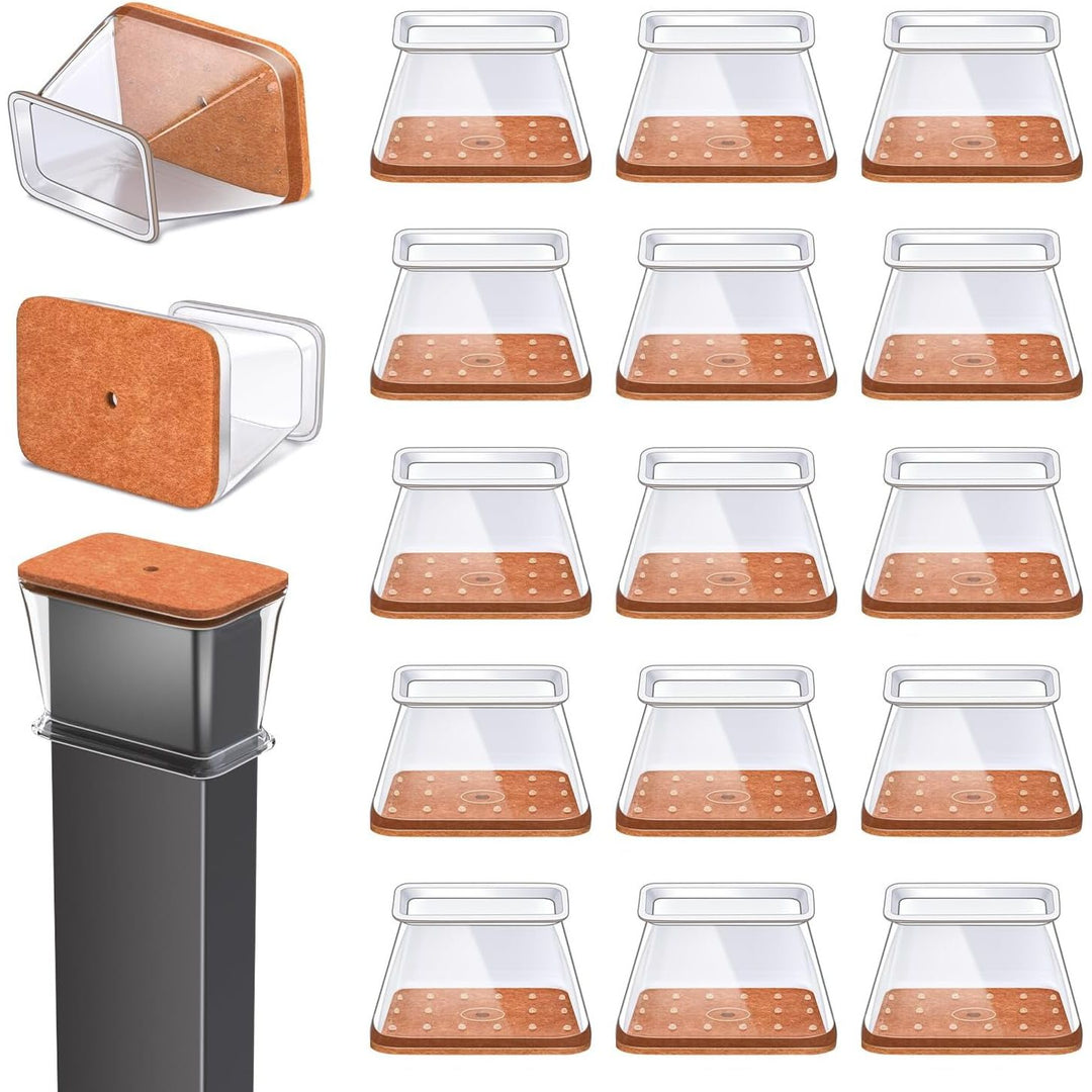 20-Piece Clear Rectangular Chair Leg Protectors, Large - Just Closeouts Canada Inc.X004P6UGS7