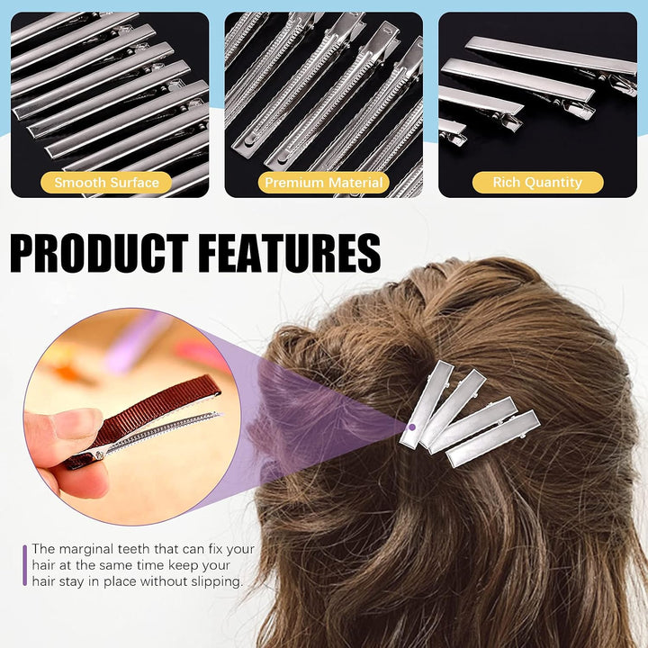 200 Metal Alligator Hair Clips, 2.2-Inch Single-Prong - Just Closeouts Canada Inc.X002VW9G65