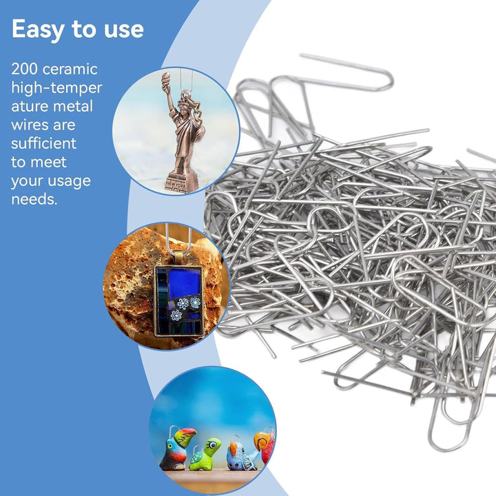 200 nichrome U-shaped craft hooks, view 2