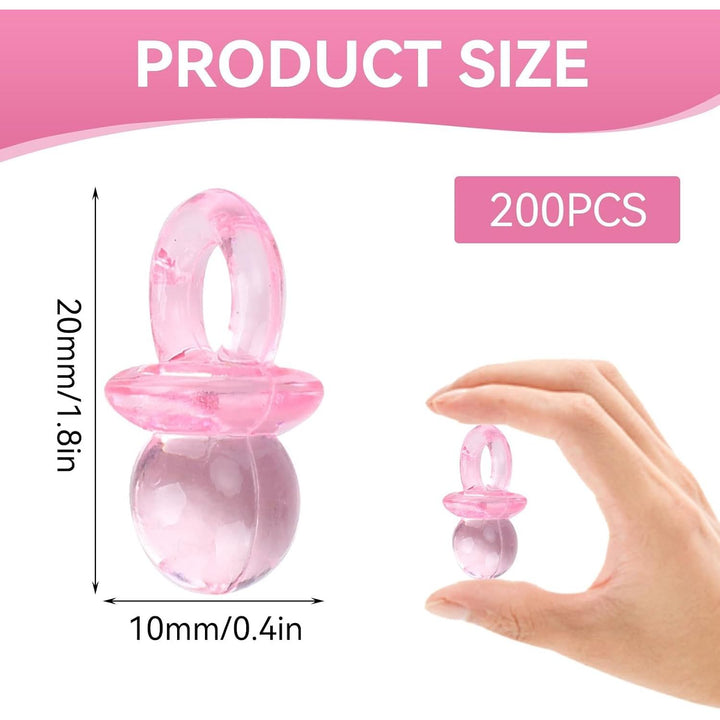 200 Pink Mini Acrylic Pacifier Charms for Baby Shower Games - Just Closeouts Canada Inc.X0038X3HPH