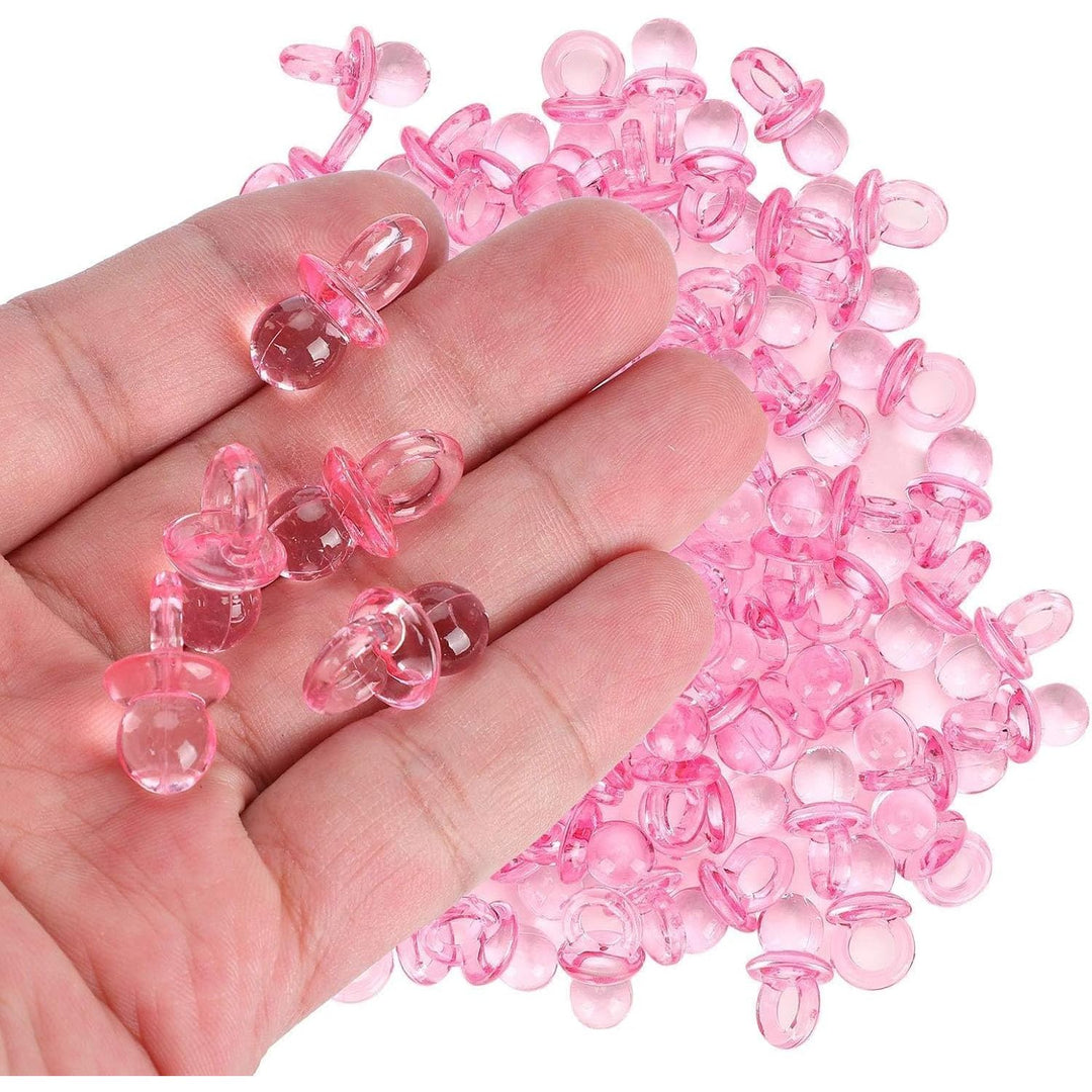 200 Pink Mini Acrylic Pacifier Charms for Baby Shower Games - Just Closeouts Canada Inc.X0038X3HPH