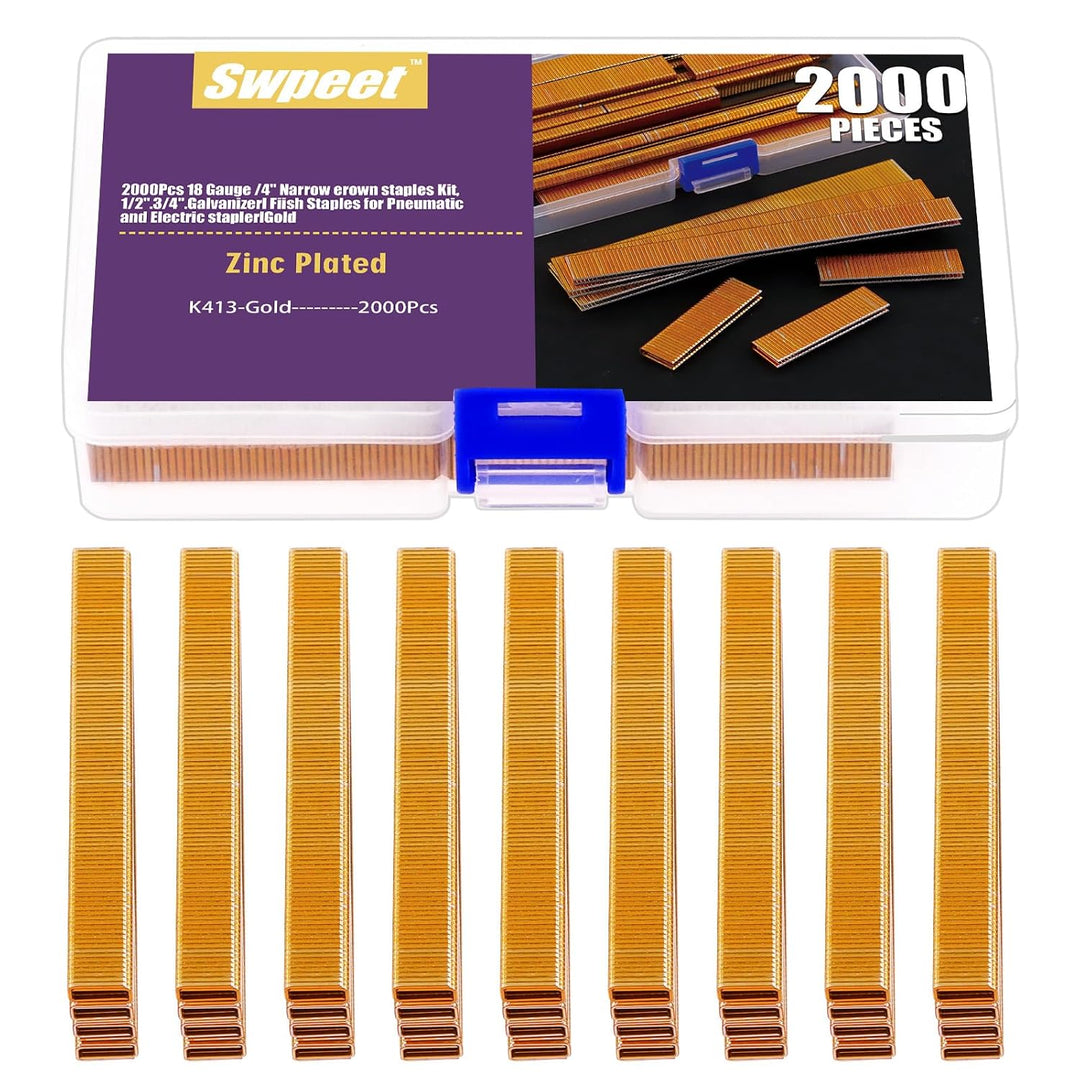 2,001-Piece K413 Narrow Crown Staple Kit, 1/4 x 1/2 Inch - Just Closeouts Canada Inc.X003U3P221