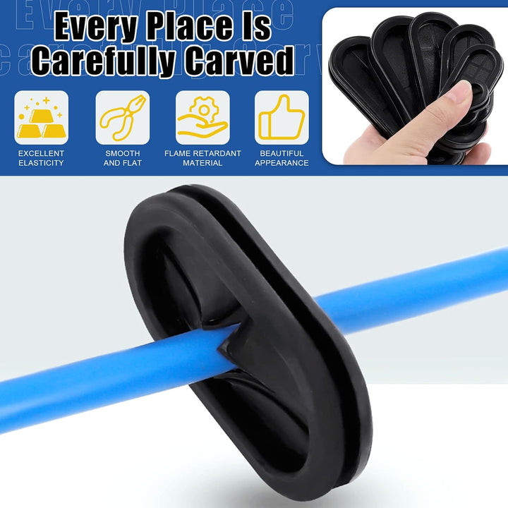 21-Piece Oval Rubber Grommet Kit with Knife, 6 Sizes - Just Closeouts Canada Inc.X003A1UVCT