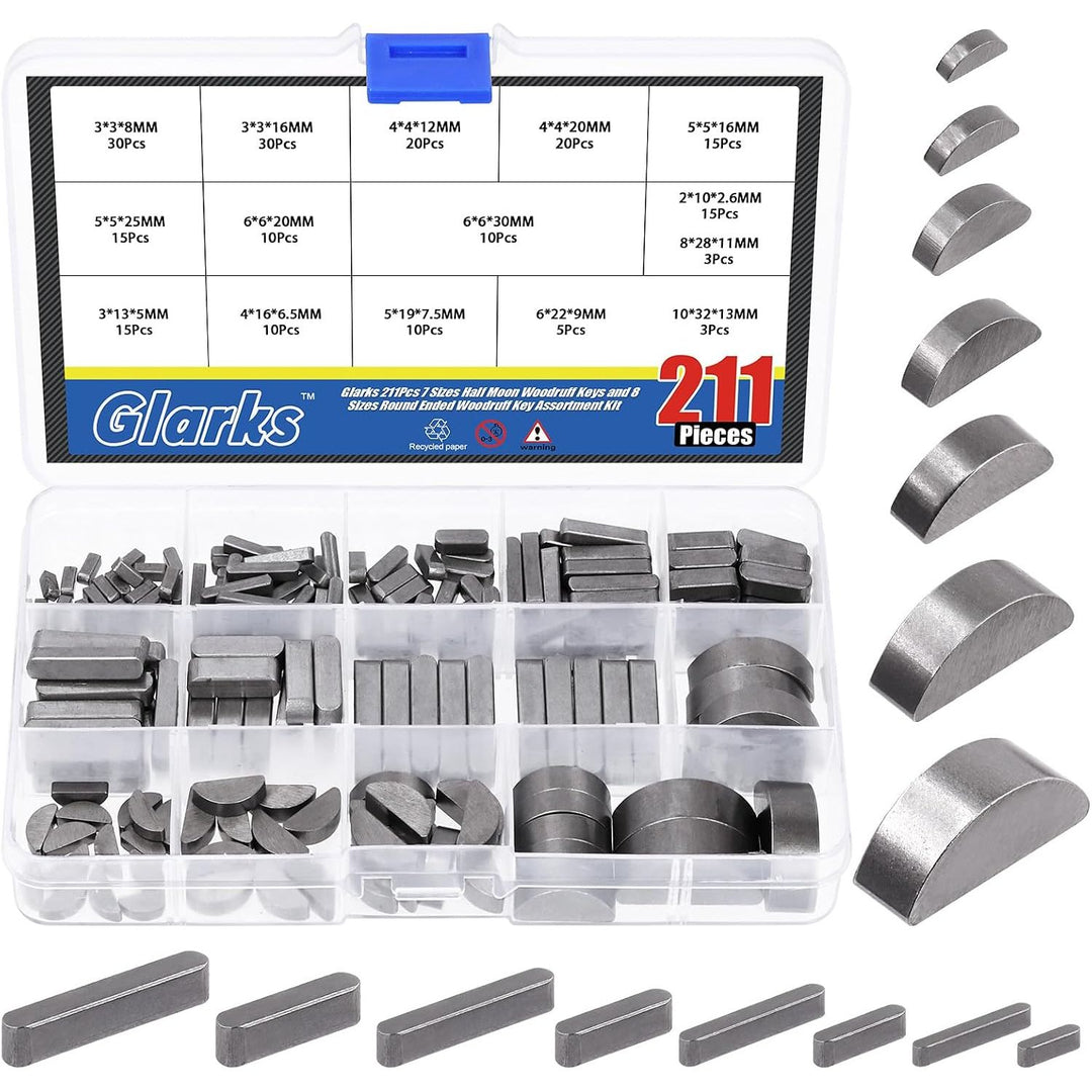211-Piece Woodruff & Feather Key Assortment, 15 Sizes - Just Closeouts Canada Inc.X003X7M4DJ