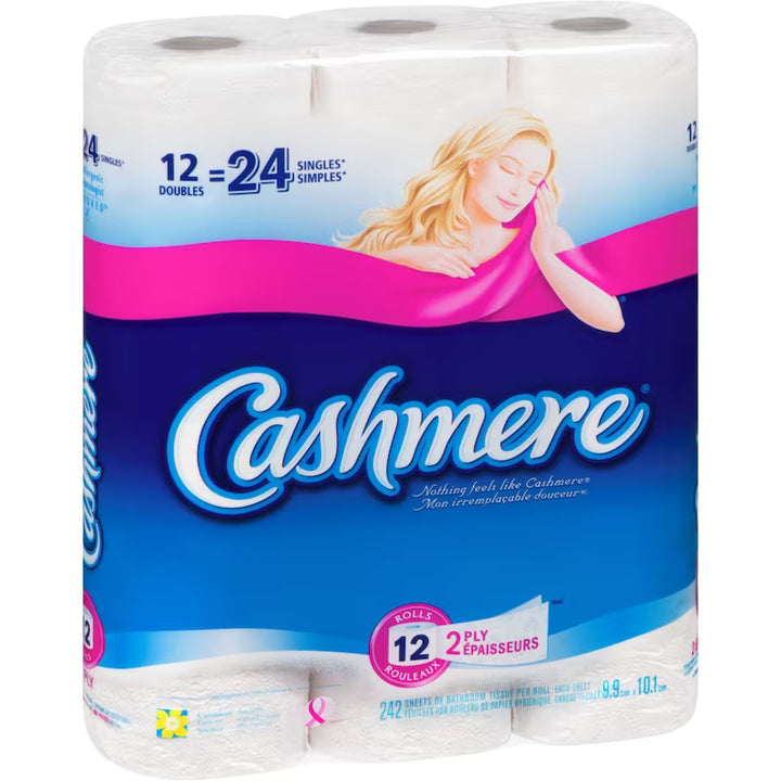 Cashmere Soft & Thick Toilet Paper, 12 Double Rolls= 24 Single Rolls