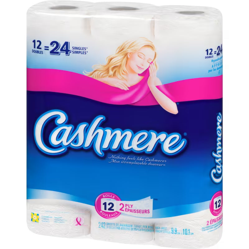 Cashmere Soft & Thick Toilet Paper, 12 Double Rolls= 24 Single Rolls