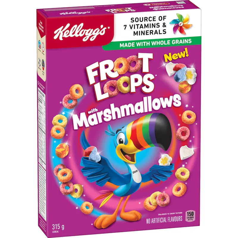 Kelloggs Froot Loops Fruit Loops Cereal With Marshmallows, 315g