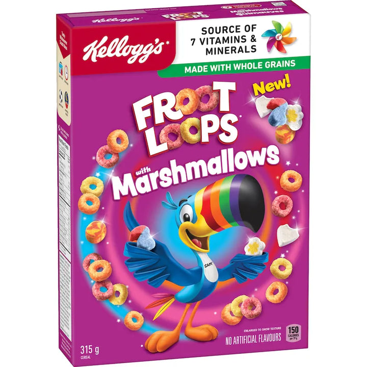 Kelloggs Froot Loops Fruit Loops Cereal With Marshmallows, 315g