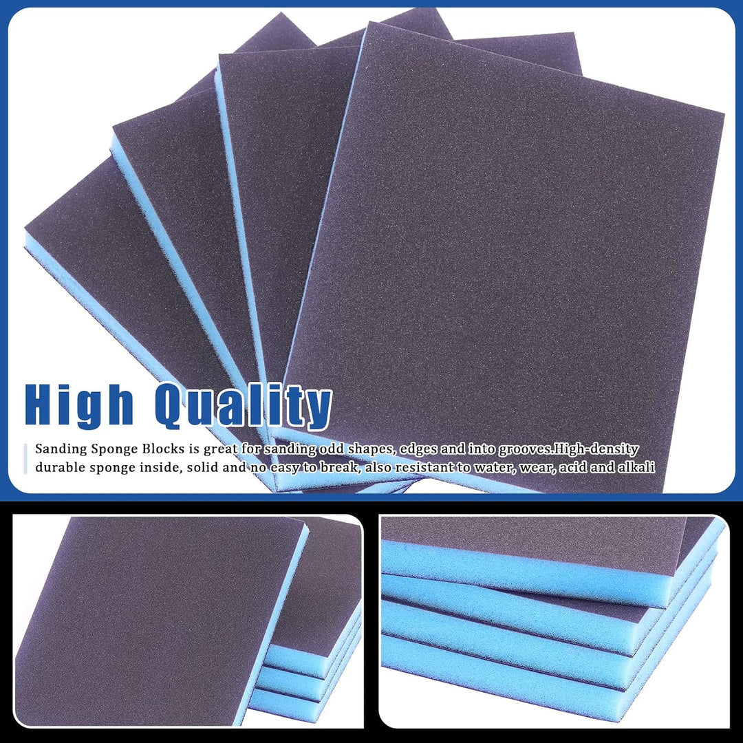 21Pcs 180 Grit Sanding Sponge Kit Include 20Pcs 120 x 100 x 12mm Reusable and Washable Sanding Blocks with 1Pc Paint Brush for Wood, Metal, Paint and Drywall - Just Closeouts Canada Inc.X003A9P4BT