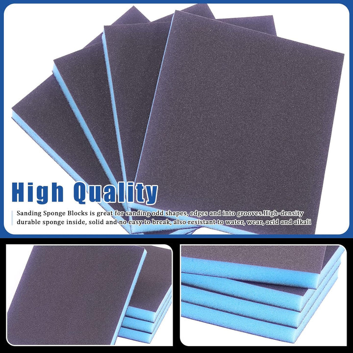21Pcs 180 Grit Sanding Sponge Kit Include 20Pcs 120 x 100 x 12mm Reusable and Washable Sanding Blocks with 1Pc Paint Brush for Wood, Metal, Paint and Drywall - Just Closeouts Canada Inc.X003A9P4BT