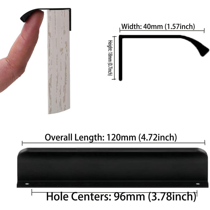 22-Piece Black Concealed Cabinet Edge Pulls, 4.7 in - Just Closeouts Canada Inc.X004MOC9Z5