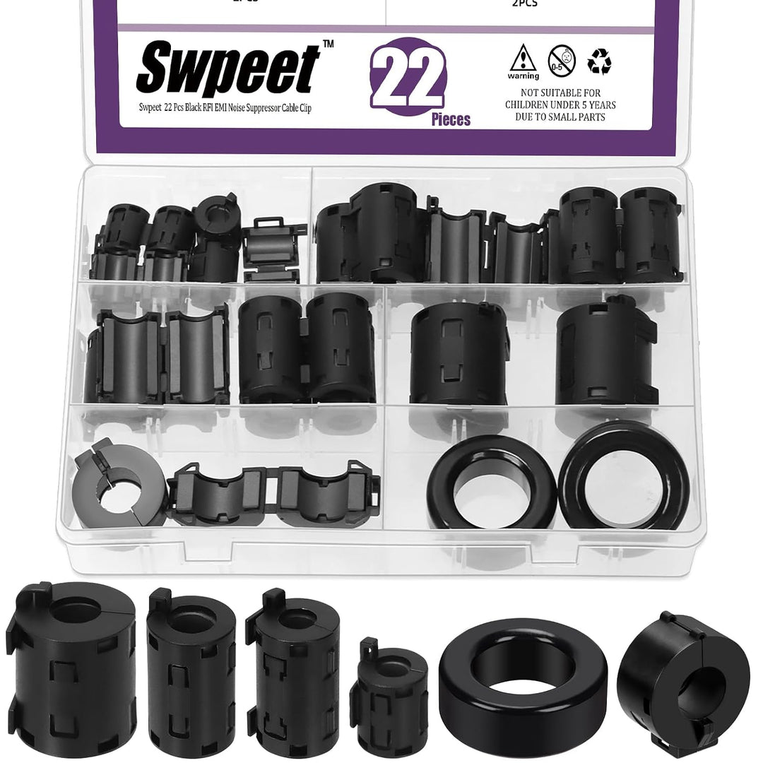 22-Piece Ferrite Core Assortment, 6 Sizes - Just Closeouts Canada Inc.X004M1LLW5
