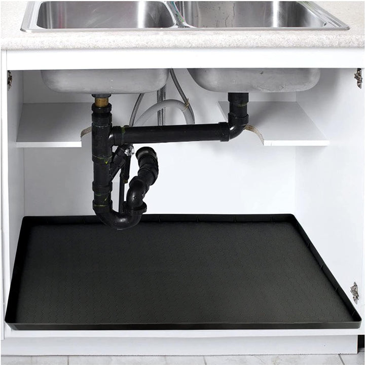 22 x 19 Inch Black Silicone Under-Sink Cabinet Mat - Just Closeouts Canada Inc.X0041IPMDN