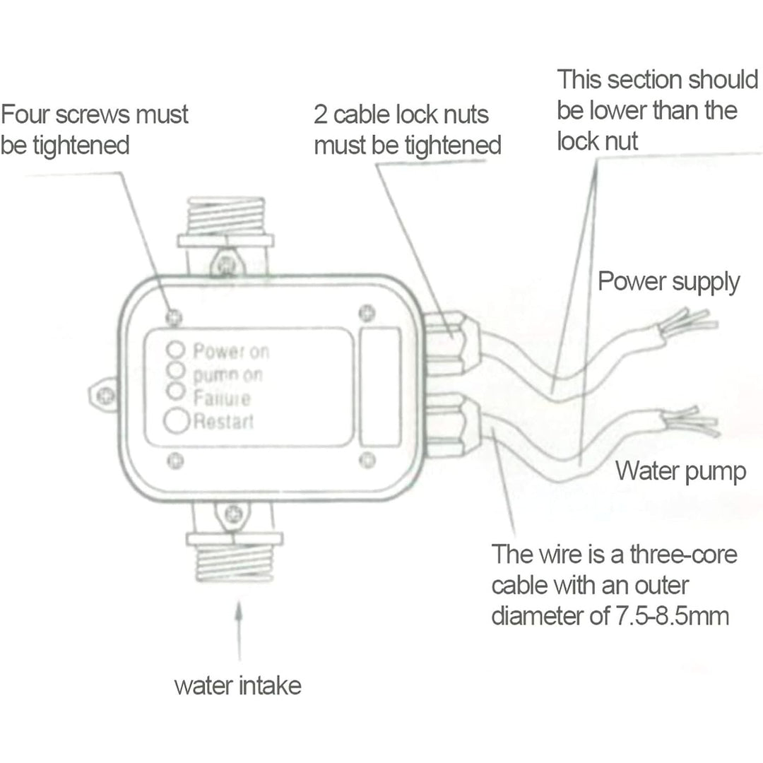 220V Electronic Water Pressure Controller Adjustable Automatic Pressure Switch for Self-Priming Pump - Just Closeouts Canada Inc.X004UEPLON