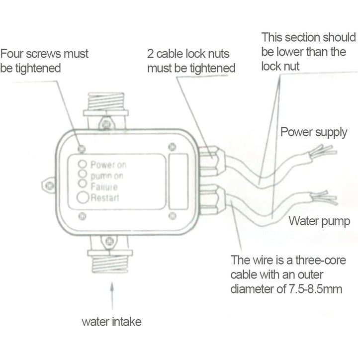 220V Electronic Water Pressure Controller Adjustable Automatic Pressure Switch for Self-Priming Pump - Just Closeouts Canada Inc.X004UEPLON