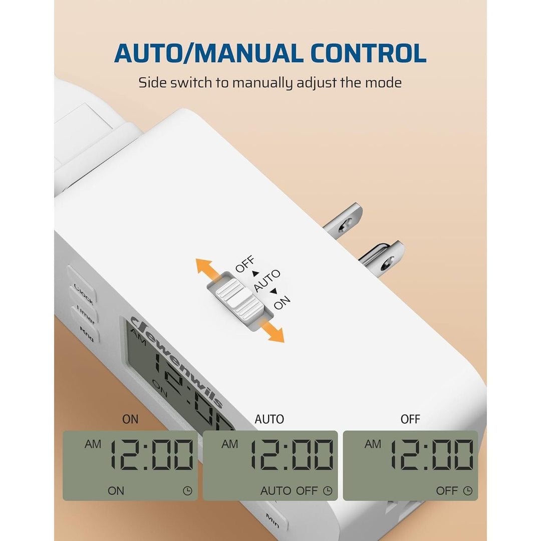 Electrical Ub Timer 24 Hour Programmable Digital Timer Outlet, 2 Pack Timers for Electrica ...