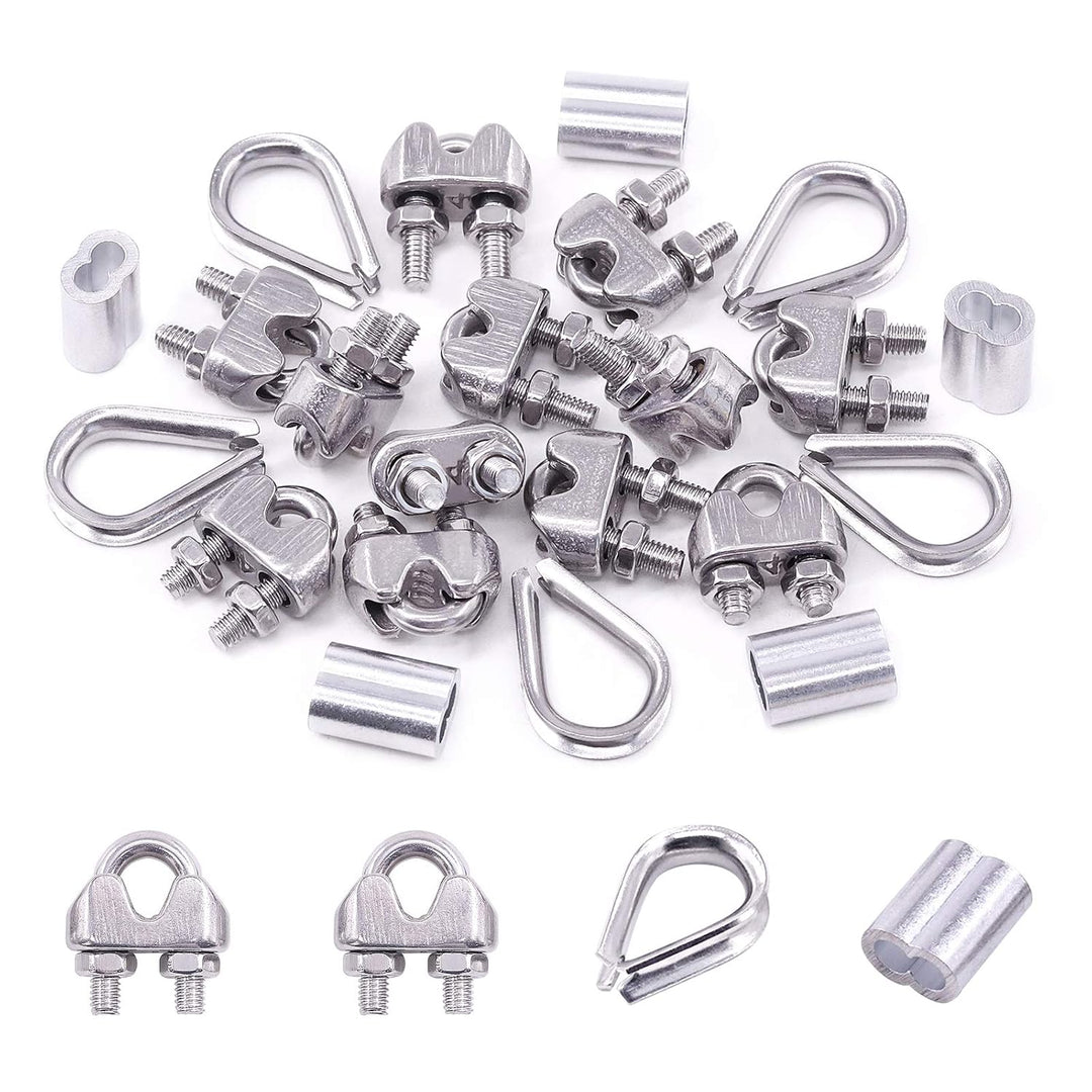 24-Piece M4 Wire Rope Accessory Set for 1/8-Inch Cable - Just Closeouts Canada Inc.X002PY1W1B