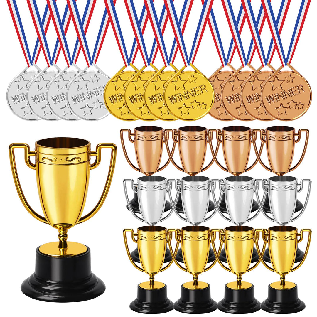 24-Piece Trophy Cup and Award Medal Set - Just Closeouts Canada Inc.X0043FBW1P