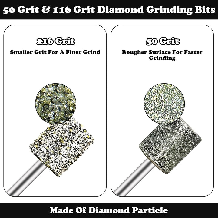 24pcs Diamond Drill Grinding Bit Compatible with Dremel Diamond File Sanding Set Stone Carving Rotary Tools Polishing Kits Glass Drill Bit 1/8" Shank Accessories for Wood Glass Ceramics Carving - Just Closeouts Canada Inc.X004P3W20Z