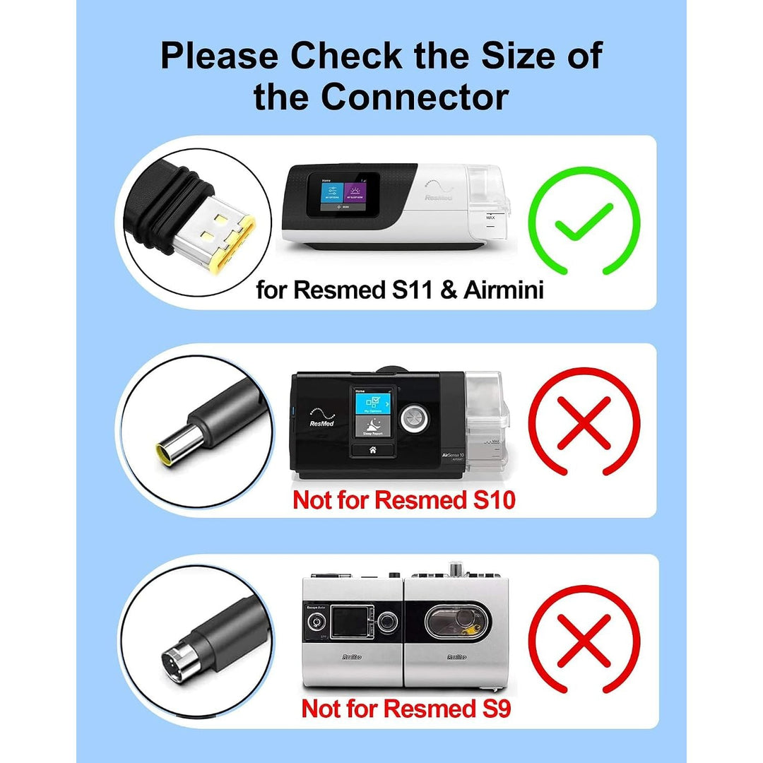 24V 2.71A Car Adapter for Resmed Airsense 11 DC Adapter 12V-24V Compatible with ResMed AirSense 11 ResMed AirMini Air11 65W 39205 E1399 390010 R390-7230 Resmed CPAP Machines Power Supply Travel - Just Closeouts Canada Inc.