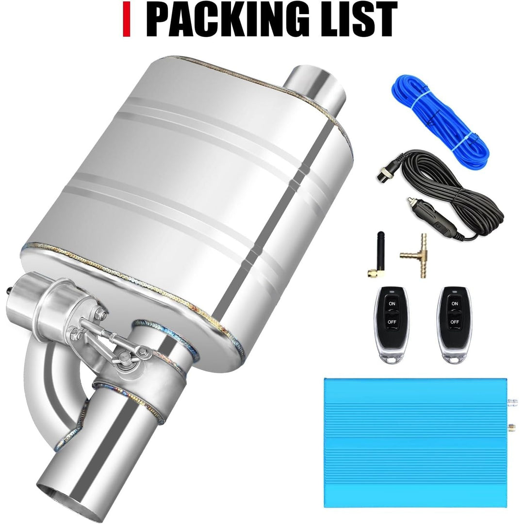 2.5 Inch Valvetronic Exhaust Cutout with Muffler Cat Back Exhaust System Valve Kit - Just Closeouts Canada Inc.