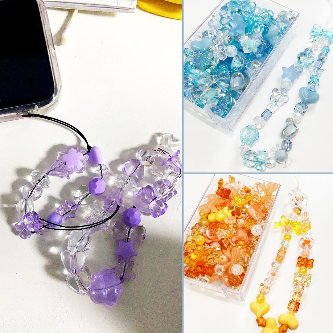 270 - 300 Pcs Cute Assorted Beads for Jewelry Making, Acrylic Kawaii Beads for Bracelets Making Flower Bowknot Bulk DIY Jewelry Making Bracelet Necklaces Phone Lanyard Chains - Just Closeouts Canada Inc.